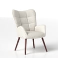thumbnail image 6 of Homy Casa Wingback Vanity Chair Upholstered  Armchairs Ideal for Bedroom, Makeup Room, or Dressing Table, Beige, 6 of 7