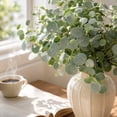 thumbnail image 4 of 2pcs Artificial Round Eucalyptu Leaf Stems Faux Greenerys Money Leaf Branches For Vase Arrangement Home Wedding Decor, 4 of 6