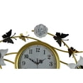 thumbnail image 6 of 39" Metal Gold and White Butterfly and Flower Wall Clock, 6 of 7