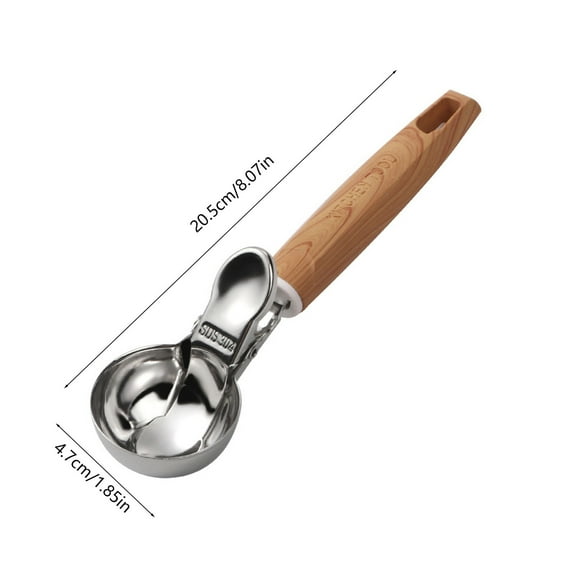 Rkxzt Stainless Steel Spoon,Stainless Steel Ice Cream Scoop with Trigger Release 8.07"Silver Serving Spoon,Kitchen Utensils Gadgets