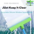 thumbnail image 2 of AquaSwipe Recyclable Silicone Window Squeegee Kit, 3 in 1 Window Cleaning Scraper, Rotatable Rubber Squeegee and Microfiber Scrubber, Squeegee Cleaner for Shower Glass Mirror Window Door (Green), 2 of 6