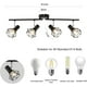 thumbnail image 3 of Lámpara de techo LED con 4 focos giratorios ajustables, lámpara de techo industrial retro en jaula de metal negra, focos de techo, iluminación colgante, foco LED para cocina, pasillo, sala de estar,, 3 of 5