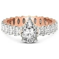 thumbnail image 3 of 4 Carat IGI Certified Pear Shape Lab Grown Diamond Engagement Ring | 14K Rose Gold |Celeste Side Oval Diamond Eternity Diamond Ring | FG-VS1-VS2 Quality Friendly Diamonds, 3 of 4