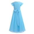 thumbnail image 2 of iEFiEL Girls Ruffles Bridesmaid Prom Gown Party Long Flower Girl Dress Blue 12, 2 of 7