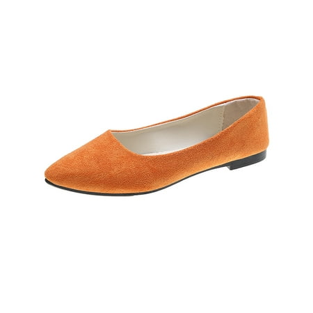 

Colisha Ladies Flats Slip On Flat Shoes Comfort Loafers Walking Lightweight Casual Non-slip Orange 9