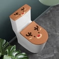 thumbnail image 2 of HELLHERO Little Deer Stylish Gifts 2 Piece Set Bathroom Toilet Cozy Set, Elastic Bottom Elastic Fabric Bathroom Toilet Lid Cover & Elastic Installation, 2 of 5