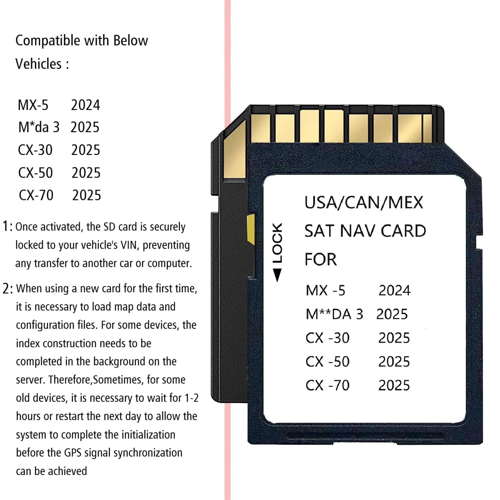2025 2026 Latest Navigation SD Card Compatible with 2024-MX-5, 2025-CX-30, 2025-CX-50, 2025-CX-70, 2025-3