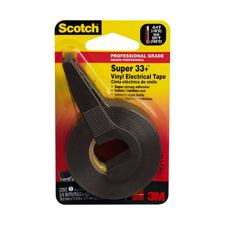 Scotch Super 33 Plus Vinyl Electrical Tape, .75-Inch by 450-Inch, Conformable for cold weather applications to 0-Degree F (18-Degree C) By 3M Ship from