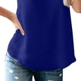 thumbnail image 3 of Camiseta sin mangas con ribete de encaje, color puro, cuello en V, sin mangas, elegante, holgado, informal, chaleco para citas, azul oscuro XXL, 3 of 5