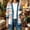 Orange-E, variant on Women Vintage Stripe Printed Denim Patchwork Cardigan Jacket Button‑Front Open Coat with Pockets, Long Sleeve Casual Fall Winter Outerwear for Ladies S-3XL Light Blue-D