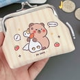 thumbnail image 6 of Small Storage Bag Cartoon Capybara Coin Pouches Coin Purse with Kiss Lock PU Leather Wallet Change Bag for Girl, 6 of 8
