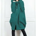 thumbnail image 2 of Tuphregyow Women Jacket Coats Outerwear with Pocket Outerwear with Pocket Plus Size Leisure Long Sleeve Zip Down Fuzzy Fleece Open Front Trendy Solid Green XXL, 2 of 9