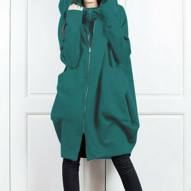 Chaquetas y abrigos casuales con capucha de manga larga para mujer, camiseta de manga larga, parte delantera abierta, holgados, con capucha, bolsillo, blusa lisa, abrigos, abrigos para mujer