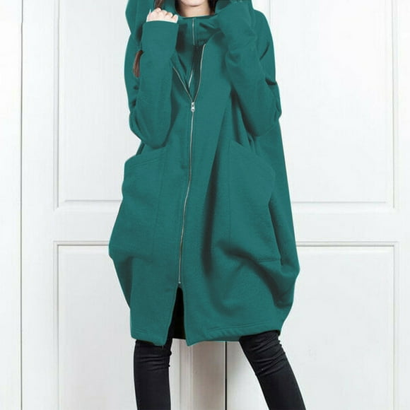 Babysbule Winter Coats for Women Fashion Woman Long Sleeve T-Shirt Open Front Loose Outerwear Hooded Pocket Solid Blouse Coat Tops Clearance Tops