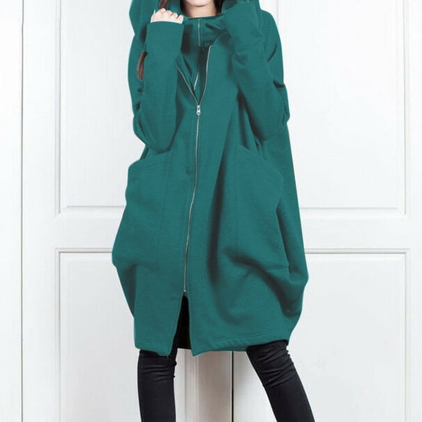 Chaquetas y abrigos casuales con capucha de manga larga para mujer, camiseta de manga larga, parte delantera abierta, holgados, con capucha, bolsillo, blusa lisa, abrigos, abrigos para mujer