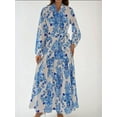 thumbnail image 2 of Printed Long Sleeve Maxi Dress with Belt, 2 of 6