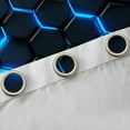 thumbnail image 4 of Manfei Teens Futuristic Honeycomb Curtains Pack of 2 (42x84 Each), Blue Abstract Ombre Curtains Blackout, Geometric Stripes Bedroom Curtains, Curtains Blackout Bedroom Decor, 4 of 6
