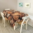 thumbnail image 3 of Yehwow Wooden Circular Shaped Oak Rectangle Tablecloth 52x70 Inch Table Cover for Kitchen Dining Party Picnic Decor, 3 of 4