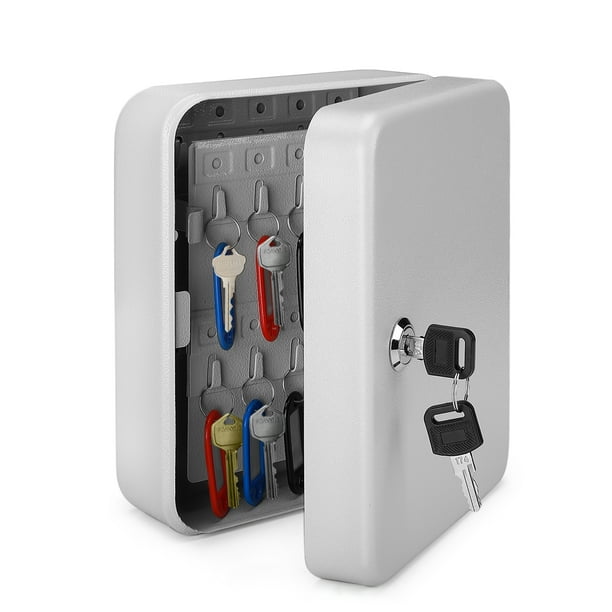 Key Steel Lock Box with 40 capacity Colored key Tags & Hooks