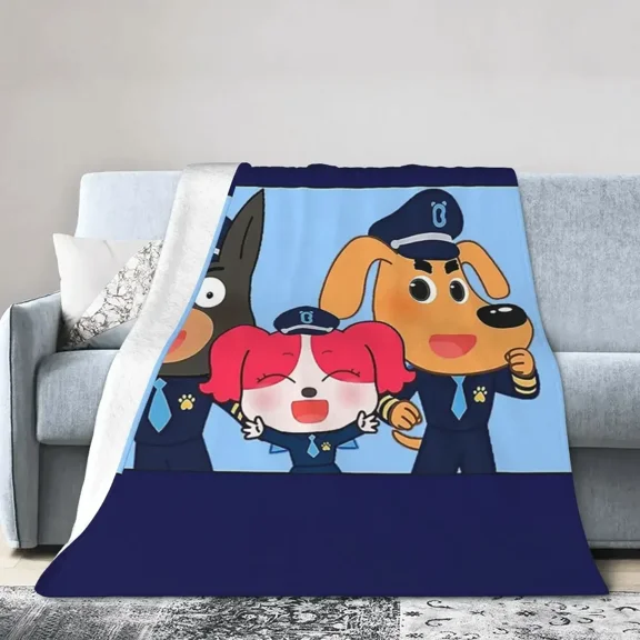 Sheriff Labrador Soft Warm Plush for Bed Living room Picnic Travel Home Couch Flannel Blanket