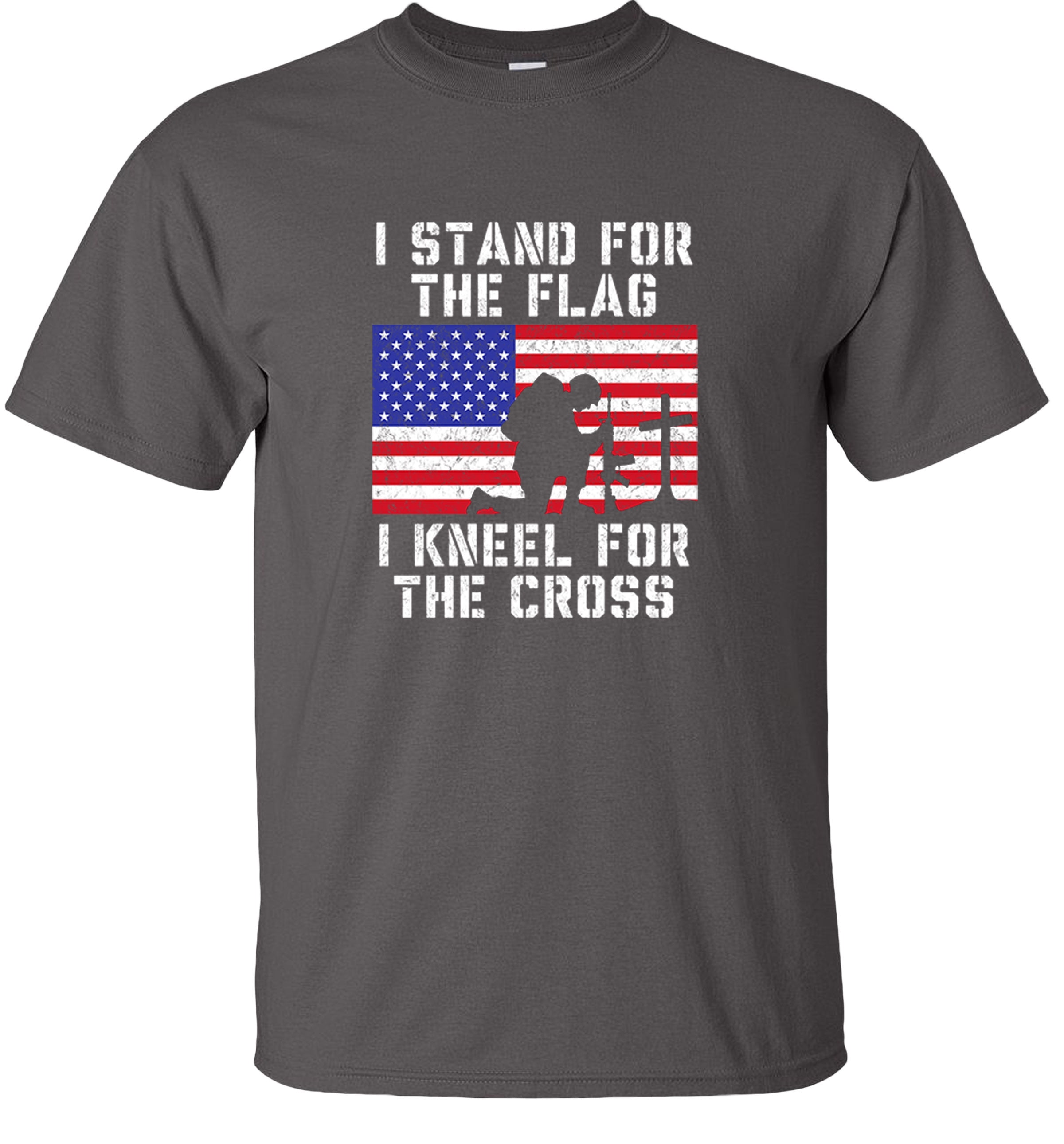 Stand for The Flag and Kneel for The Cross Cotton Toddler Girl Tee Short Sleeve