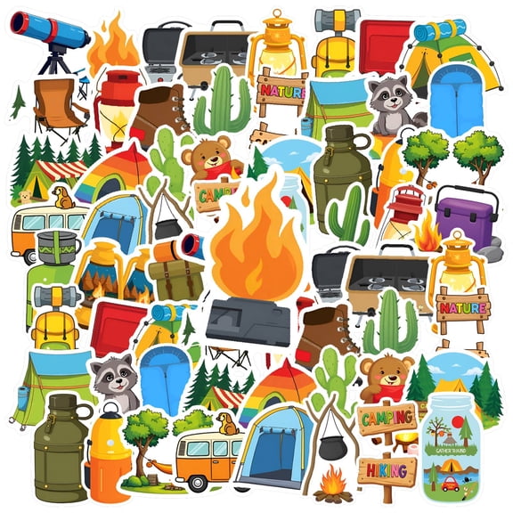 35pcs-50pcs Outdoor Stickers Camping Stickers Adventure Stickers Nature Stickers Kids DIY Stickers for Suitcase Fridge