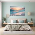 thumbnail image 4 of Pastel Sunset Wave Ocean Framed Canvas Wall Art, Soft Minimal Decor for Hallway Kitchen Bathroom Ready to Hang12"L x 8"W, 4 of 10