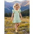 thumbnail image 6 of BemeyourBBs Toddler Baby Girls Summer Ruffled Dress 12 18 24 Months 2 3 4 5 Years Avocado Sunflower Tulip Strawberry Embroidered Buttons Fly Sleeve Casual Dress, 6 of 9