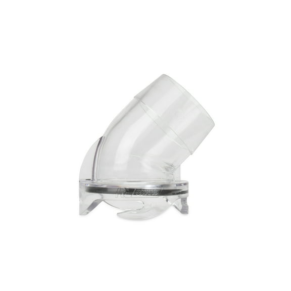 Camco Clear 45-Degree Camper/RV Sewer Hose Adapter Fitting | Features 4 Bayonet Prongs | Compatible with 3-Inch Diameter Sewer Hoses | Polycarbonate (39432)