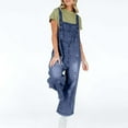 thumbnail image 2 of ABATAB Jean Overalls for Women Wide Leg Baggy Stretchy Denim Clothing Button Adjustable Strap Ripped Casual Loose Fit Overall Jumpsuit, 2 of 5