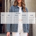thumbnail image 3 of Women's Oversized Lapel Denim Shacket Long Sleeve Button Down Loose Casual Jean Jacket Coat Vintage Outwear Coat for Spring Fall Dark Gray, 3 of 8