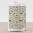 thumbnail image 3 of Retro Ceramic Toothbrush Holder, Retro Style Tea Cups Royal Themed British Tea Time Inspired Image Abstract Backdrop, Versatile Countertop for Bathroom, 4.5" X 2.7", Multicolor, by Ambesonne, 3 of 4