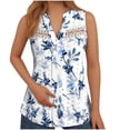 thumbnail image 2 of Aloohaidyvio Dressy Blouses for Women,2024 Summer Women's Lace Casual Tunic Top Short Sleeve V Neck Button Soft Blouse Spring Comfy Graphic Tees, 2 of 6