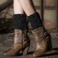 thumbnail image 3 of 4 Pairs Womens Boot Socks Winter Warm Crochet Knitted Boot Cuffs Topper Socks Short Leg Warmers Gifts, 3 of 5