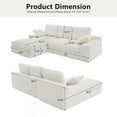 thumbnail image 6 of CARZZI LIFE 98" Modular Sectional Sofa, Modern Corduroy Cloud Couch with cushions , Boneless Couch Upholstered 4-Seater L-Shaped Sofa for Living Room, No Assembly Required (2 pillows, White), 6 of 10
