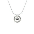 thumbnail image 2 of Delight Jewelry Silvertone Mini Football with AB Crystal Laugh Ring Charm Necklace, 18", 2 of 4