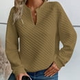 thumbnail image 4 of HAiming Pullover Hoodless Sweatshirt for Women Long Sleeve V Neck Solid Color Tops Soft Lightweight Clothes, 4 of 9