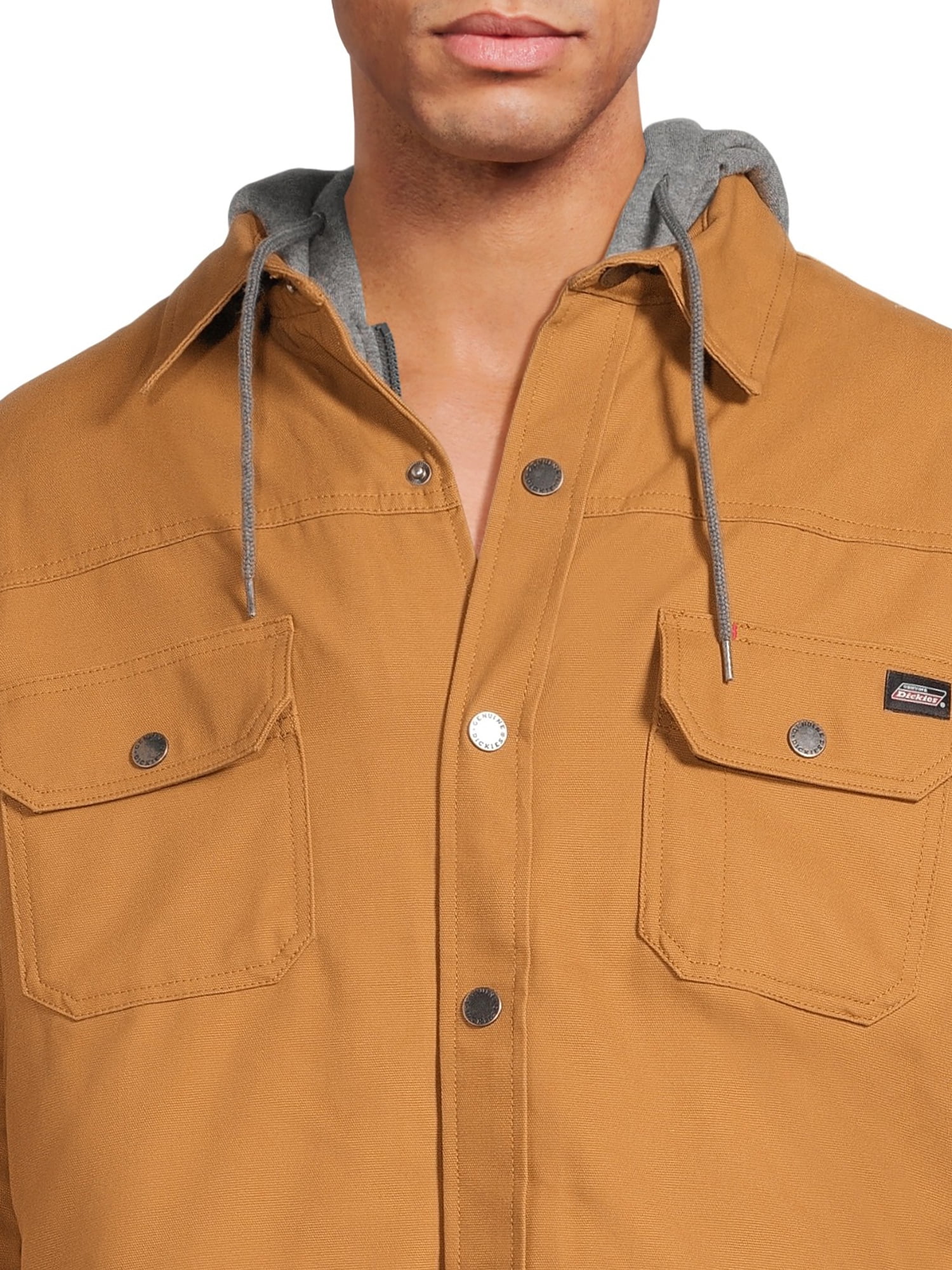 Genuine Dickies Men s Canvas Hooded Shirt Jacket Walmart