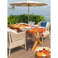 thumbnail image 4 of Outdoor Tablecloth with Umbrella Hole and Zipper, Thanksgiving Orange Pumpkins Rectangle Table Cloth 60x120 Inch Waterproof Tablecloth, Fall Leaves Autumn Rustic Picnic Table Cover for Patio Camping, 4 of 7