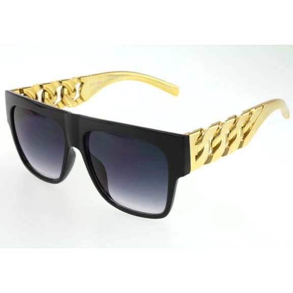 MyPartyShirt Chunky Hip Hop Sunglasses Rapper Run DMC Chain Link Rap