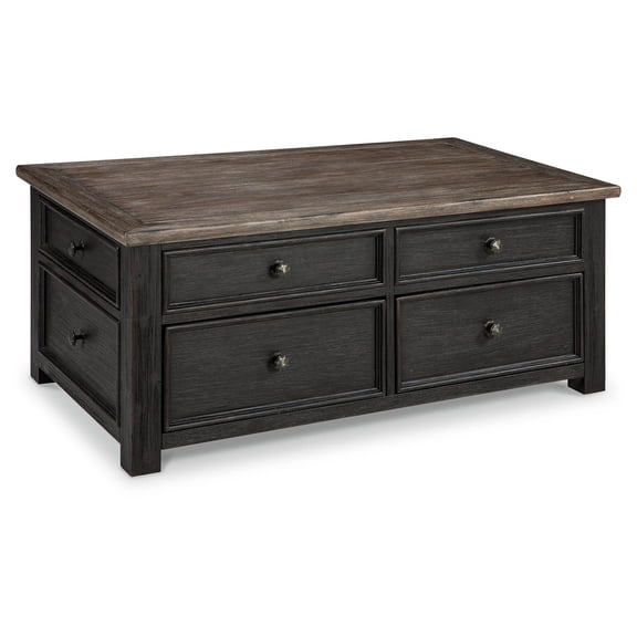 Signature Design by Ashley Tyler Creek 4 Drawer Coffee Table with Lift Top, Grayish Brown/Black