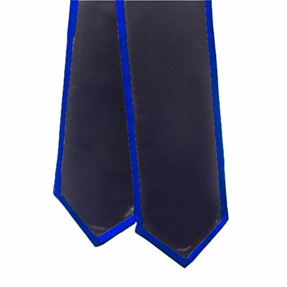 Honors Graduation Academic Stoles/Sashes with Classic End and Trim (Black w/Royal Blue Trim)