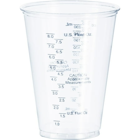 - Solo, SCCTP10DGM, Tall PET Graduated Medical Cups, 1000 / Carton, Clear
