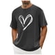 thumbnail image 1 of Tops para hombre, blusas y camisas de cuello redondo y manga corta para hombre. Camiseta/camisa informal de cuello redondo y manga corta con estampado de corazones para hombre. Tops de poliéster para, 1 of 4