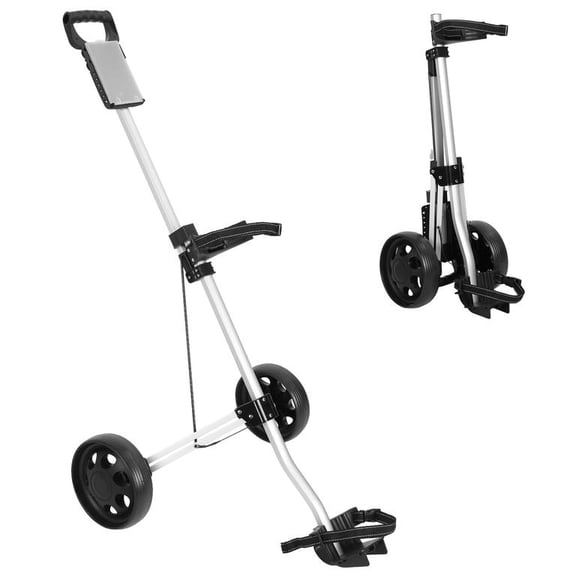 Golf Push Cart, Foldable 3 Wheel Walking Golf Cart with Foot Brake Mechanism, Tee Holder, Scorecard Board, Golf Scorer and Ball Mount, Golf Trolley Cart for Golf Clubs