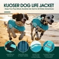thumbnail image 3 of Kuoser Dog Life Jacket, Dog Life Vest with High Flotation for Swimming Boating, Pet Safety Life Preserver for Small Dogs, Green, XS, 3 of 9