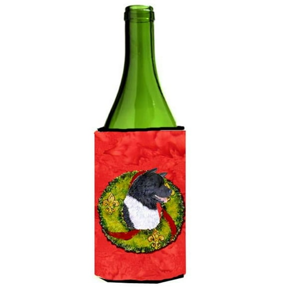 Akita Cristmas Wreath Wine bottle sleeve Hugger