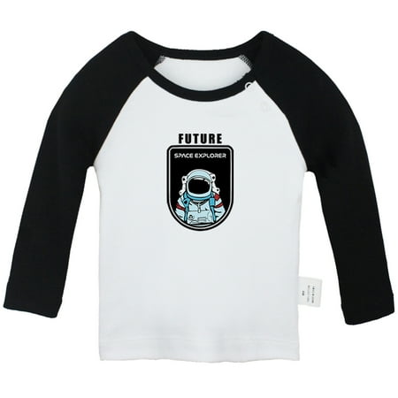 

Future Planet Space Explorer Funny T shirt For Baby Newborn Babies T-shirts Infant Tops 0-24M Kids Graphic Tees Clothing (Long Black Raglan T-shirt 0-6 Months)
