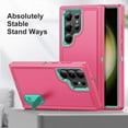 thumbnail image 3 of Allytech Rugged Case Compatible with Samsung Galaxy S24 Ultra with Hidden Kickstand, [Military Grade Drop Protection] Soft TPU Hard PC Bumper Non-Slip Shockproof Full Protective Case, Rose+Mint, 3 of 8