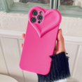 thumbnail image 3 of 3D Love Heart Cute Phone Case For iPhone 14 11 12 13 15 Pro Max X XR XS 7 8 Plus Candy Color Solid Soft Silicone Tpu Back Cover, 3 of 5